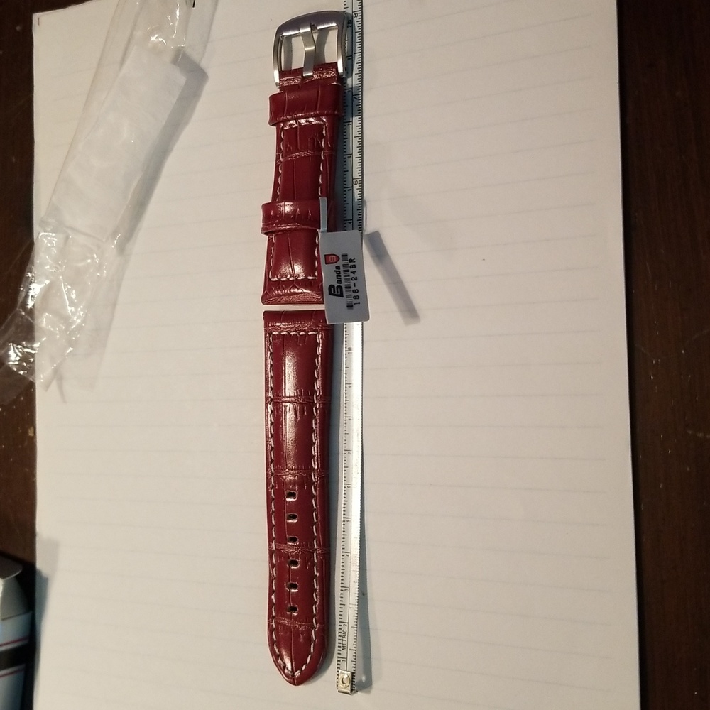 Banda Genuine Leather Watch Band. Brown 24mm Pastel Gator